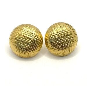 Ben-Amun Vtg 1980’s Brushed Gold Clips Earrings